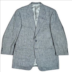 Vtg 80s 90s Tallia Uomo 100% Silk Union Made Taupe Gray Tweed Sport Coat Jacket